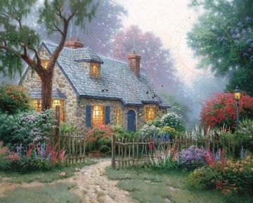  glove art painting - Foxglove Cottage Thomas Kinkade
